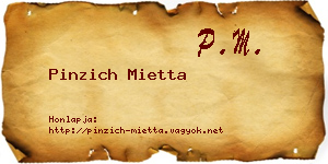 Pinzich Mietta névjegykártya