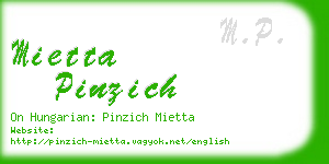 mietta pinzich business card